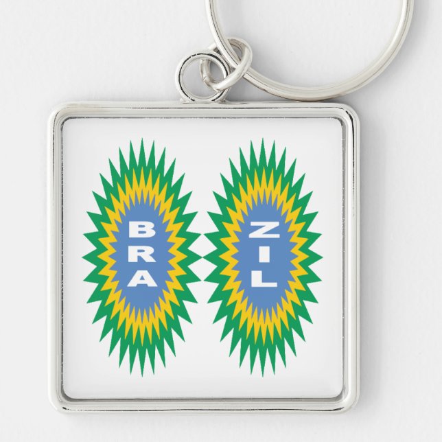 Porte-clé grand carré Premium  DESIGN BRAZIL Key Ring (Front)