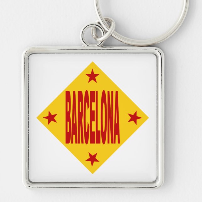 Porte-clés carré Premium  BARCELONA Key Ring (Front)