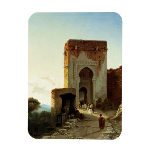 Porte de Justice, Alhambra, Granada (oil on canvas Magnet