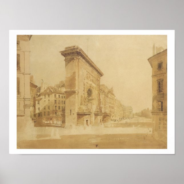 Porte St Denis, Paris (w/c) Poster (Front)