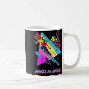 Portes du soleil vibrant retro skiing ski skier coffee mug
