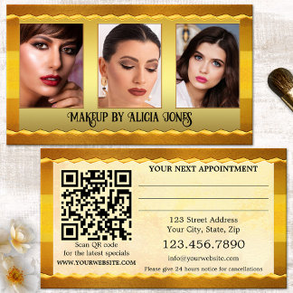 Portfolio Photo Makeup Beauty Appointment Card