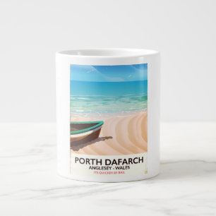 Porth Dafarch, Anglesey Welsh beach poster Large Coffee Mug