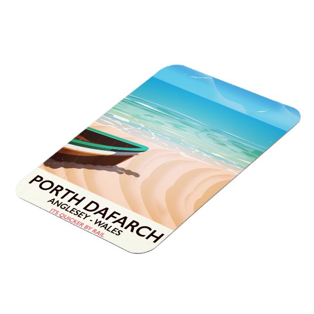 Porth Dafarch, Anglesey Welsh beach poster Magnet (Left Side)