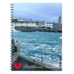 Porthleven Clocktower + Waiting For Fish Sculpture Notebook