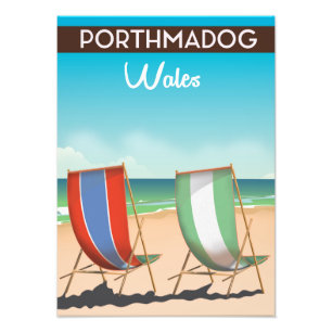 Porthmadog, Wales, welsh, travel poster print.
