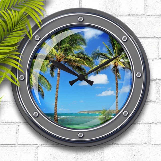 Porthole to Paradise Wall Clock (Creator Uploaded)