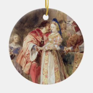 Portia and Bassanio, c.1826 (w/c, brown ink, bodyc Ceramic Tree Decoration