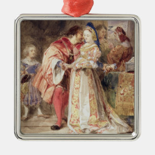 Portia and Bassanio, c.1826 (w/c, brown ink, bodyc Metal Ornament