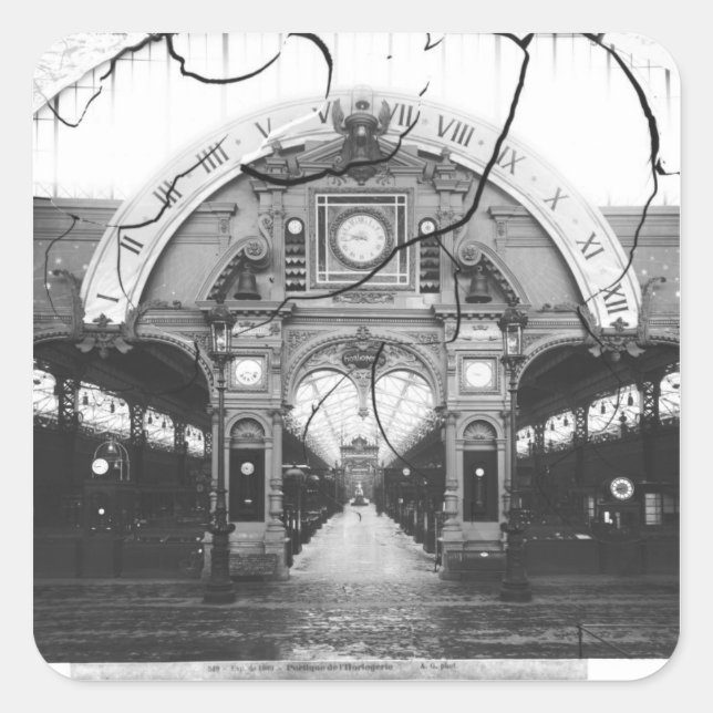 Portico of the Horology Pavilion Square Sticker (Front)