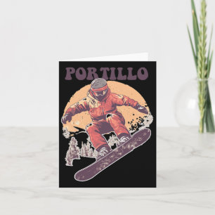 Portillo Chile Retro Snowboard Card
