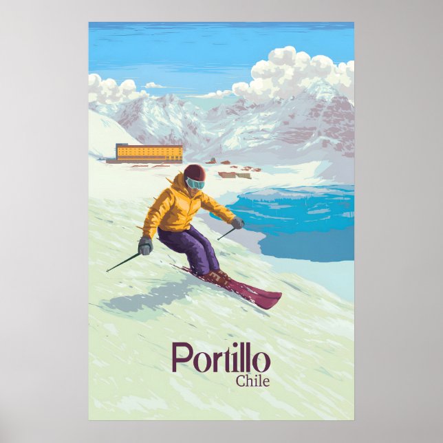 Portillo Chile Ski Resort Travel Poster (Front)
