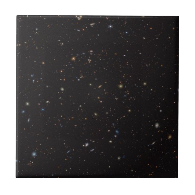 Portion Of Sky With Over 45,000 Galaxies Visible. Ceramic Tile (Front)