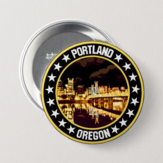 Portland                                           7.5 cm round badge (Front & Back)