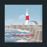 Portland Bill Lighthouse Magnet<br><div class="desc">Colourful artwork of Portland Bill Lighthouse at the southernmost point of the Jurassic coast.  Perfect for anyone who loves this wild and naturally beautiful part of Dorset.</div>
