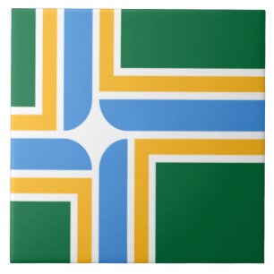 Portland city flag ceramic tile