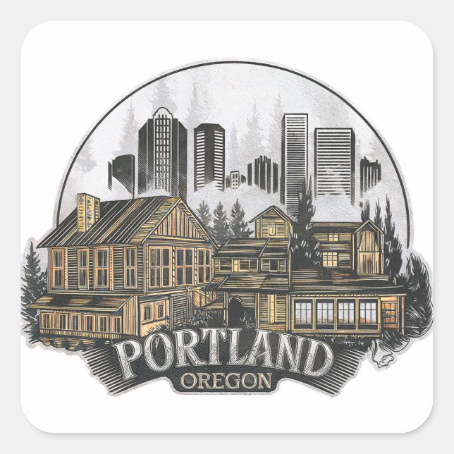 Portland City Oregon USA Square Sticker (Front)