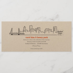 Portland City Skyline Invitation