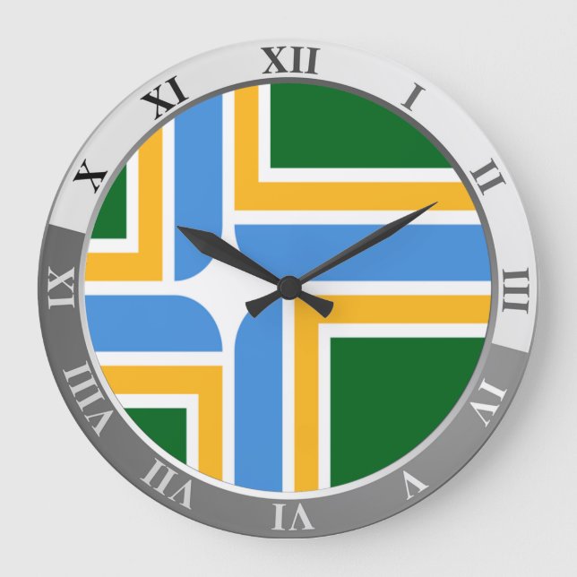 Portland flag Large Clock (Front)