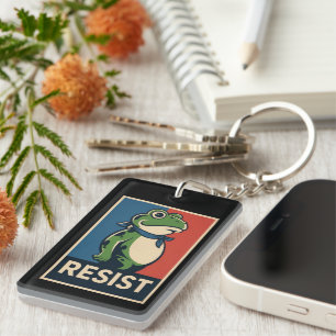 Portland Frog Protest Anti Ice Resistance I Stand Key Ring