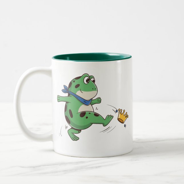 Portland Frog Protest Anti ICE  Two-Tone Coffee Mug (Left)