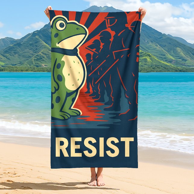 Portland Frog Protest Beach Towel (Creator Uploaded)