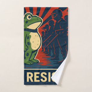 Portland Frog Protest Hand Towel