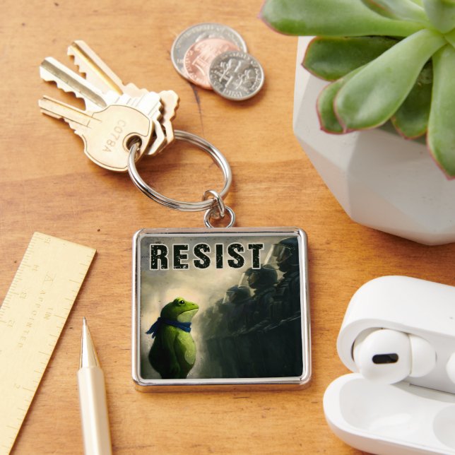 Portland Frog Protest Key Ring (Desk)