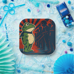 Portland Frog Protest Paper Plate