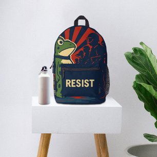 Portland Frog Protest Printed Backpack