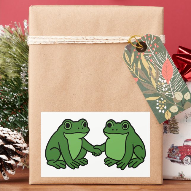 Portland Frog Protest Rectangular Sticker (Holiday)