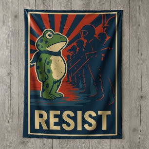 Portland Frog Protest Sherpa Blanket