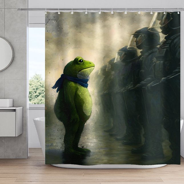 Portland Frog Protest Shower Curtain (Creator Uploaded)