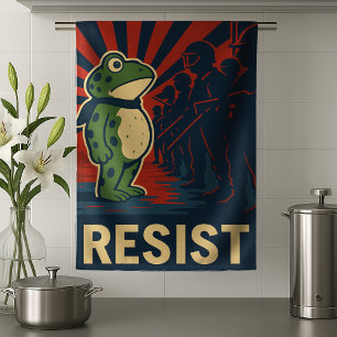 Portland Frog Protest Tea Towel