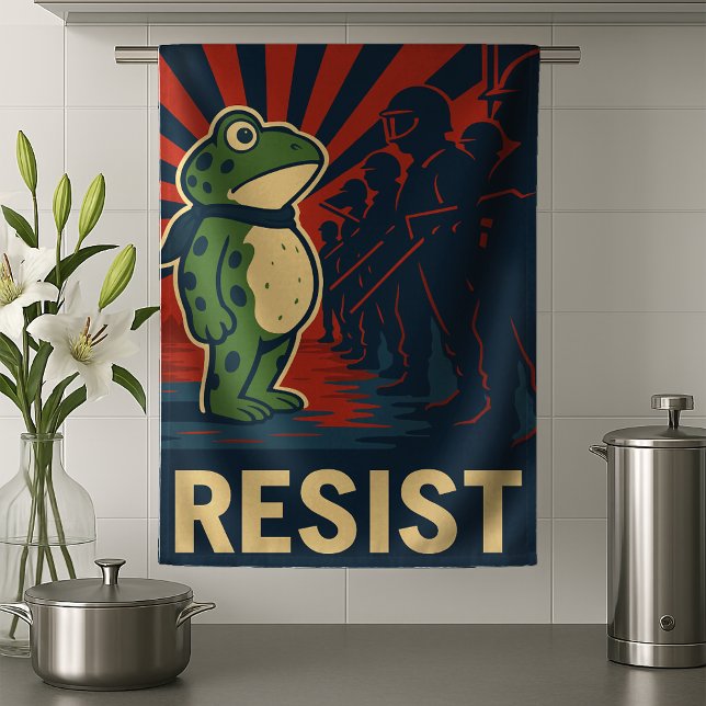 Portland Frog Protest Tea Towel (Creator Uploaded)