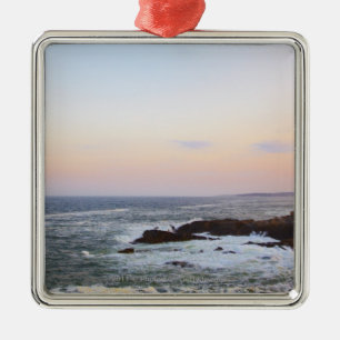 Portland Head and view to Atlantic Ocean Metal Ornament
