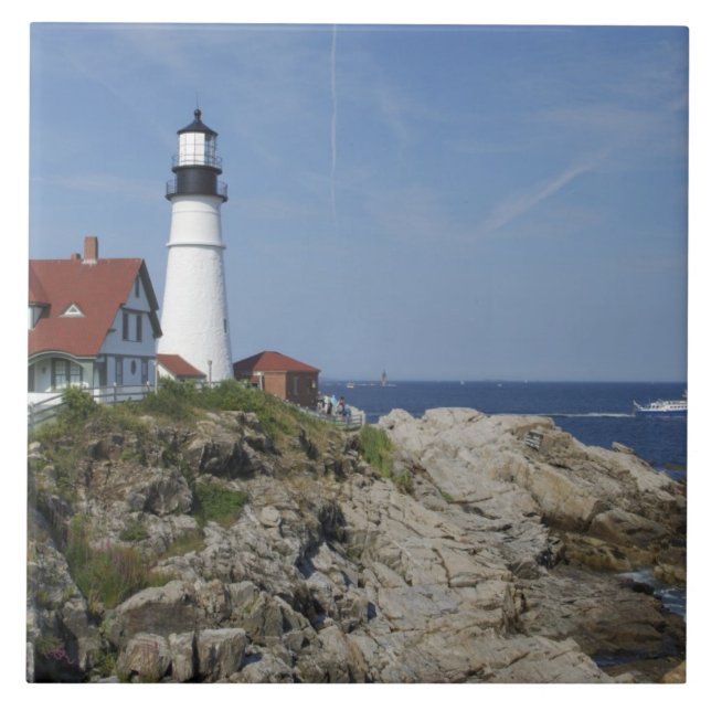 Portland Head Light, Cape Elizabeth,Maine, Ceramic Tile (Front)