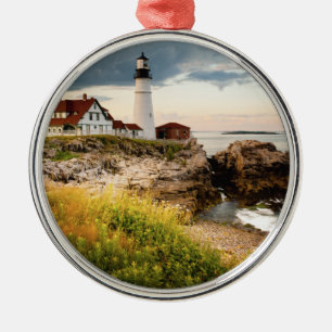 Portland Head Light   Cape Elizabeth ME Metal Ornament