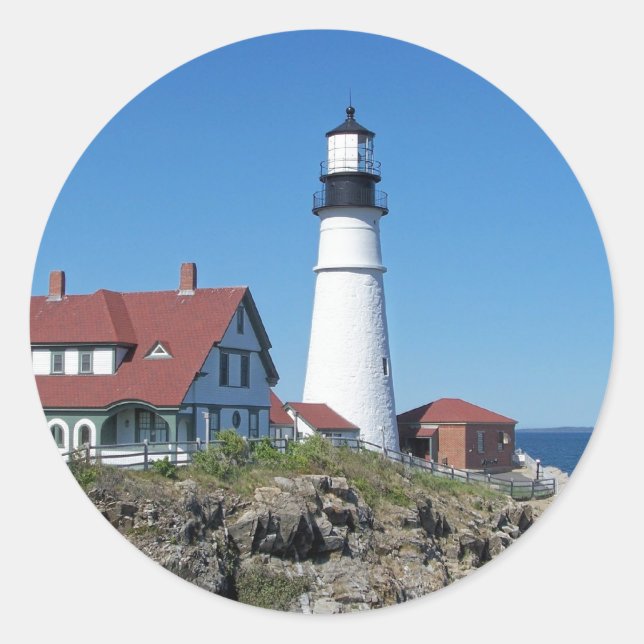 Portland Head Light Classic Round Sticker (Front)
