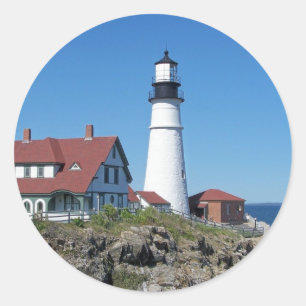 Portland Head Light Classic Round Sticker