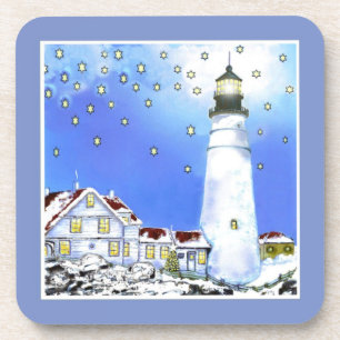 Portland Head Light Cork Coaster by Bonhovey