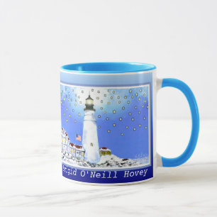 Portland Head Light - Fall & Winter by Bonhovey Mug