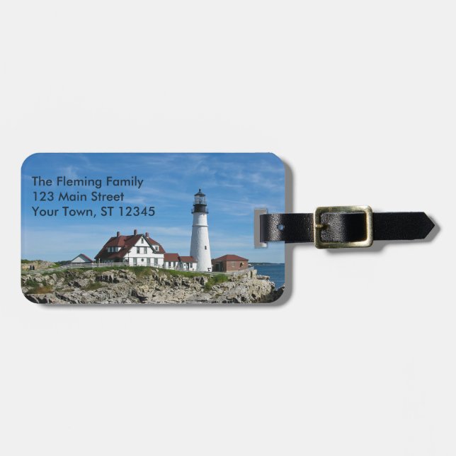 Portland Head Light Maine Lighthouse Luggage Tag (Front Horizontal)