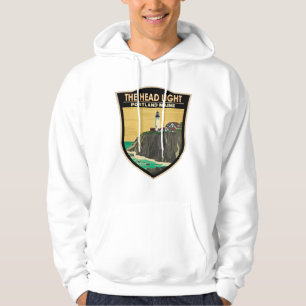 Portland Head Light Maine Vintage Art Hoodie