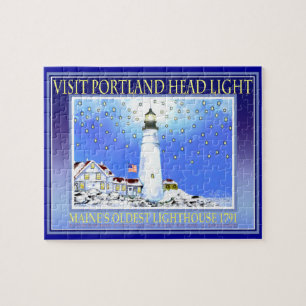 Portland Head Light Puzzel With Tin by Bonhovey Jigsaw Puzzle