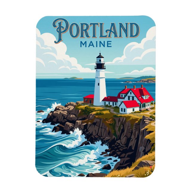 Portland Head Light USA Magnet (Vertical)