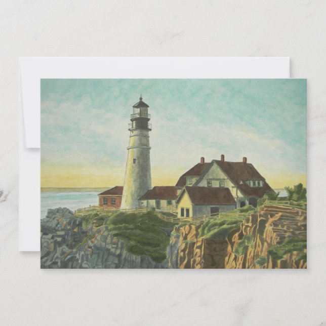 Portland Head Light Watercolor (Front)