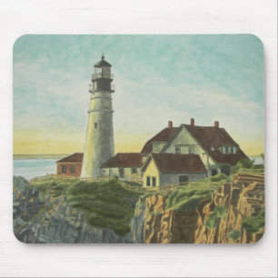 Portland Head Light Watercolor Mouse Pad