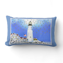 PORTLAND HEAD LIGHT "YOU DO NOT WALK ALONE PILLOW