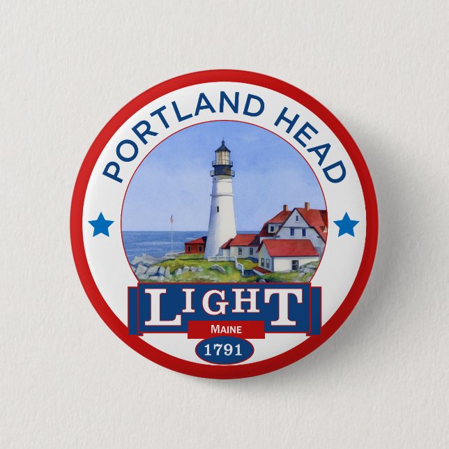 Portland Head Lighthouse 6 Cm Round Badge (Front)